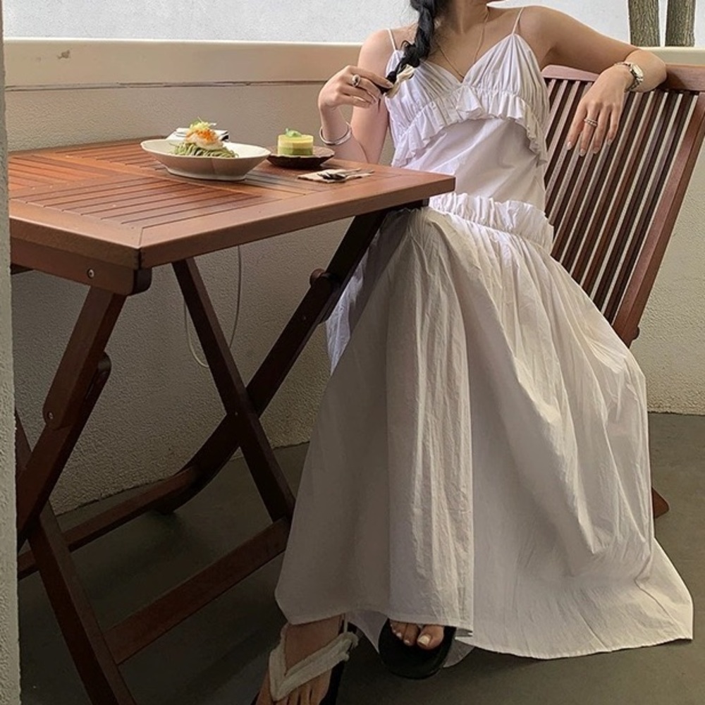 French style ruffled designer dress
